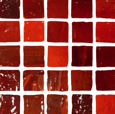 Мозаика Lyra-6 прокрашенная в массе стекло 31.8х31.8 см перламутровая чип 15х15 мм, красный