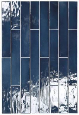 Настенная плитка Manacor Ocean Blue 6.5x40 глянцевая керамическая
