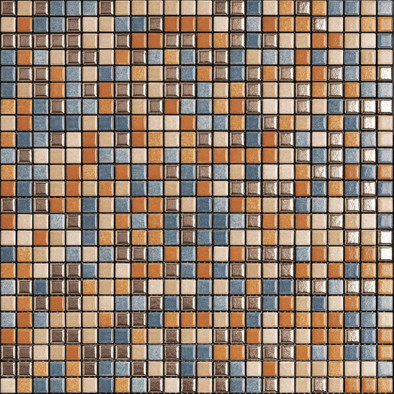 Мозаика Mix Standard Fusion 1 керамика 30х30 см Appiani матовая чип 12х12 мм, бежевый, коричневый, оранжевый, синий XFUS 401