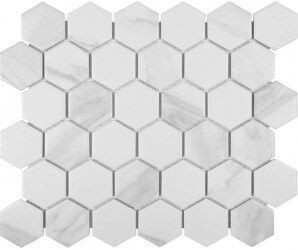 Мозаика KHG51-CAR керамика 28.1x32.5 см матовая чип 51x59 мм, белый