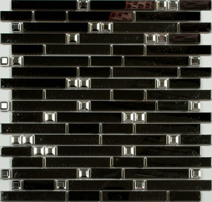 Мозаика MS-604 металл 29.8х30.5 см глянцевая, черный