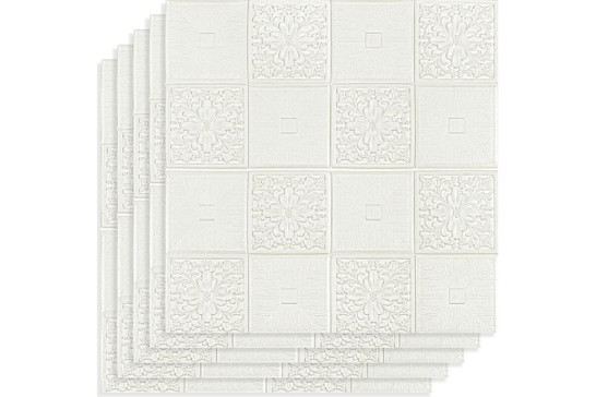 Самоклеящаяся 3D панель для потолка Lako Decor Белый 2 700х700х5 мм (плитка пвх LVT) LKD-85-04-506-KO