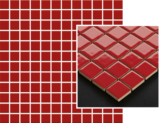 Мозаика Altea Rosa Mozaika Prasowana керамика 29.8х29.8 см гладкая, блестящая, глазурованная чип 2.3x2.3 мм, красный 5900144058750