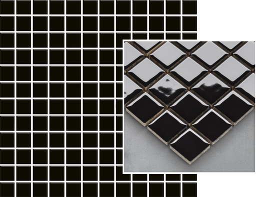 Мозаика Altea Nero Mozaika Prasowana керамика 29.8х29.8 см гладкая, блестящая, глазурованная чип 2.3x2.3 мм, черный 5900144058743