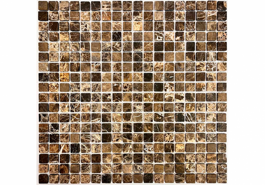 Мозаика Emperador Dark Tum 30.5х30.5 см камень Orro Mosaic Orro Stone матовая чип 15x15 мм, коричневый