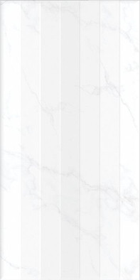 Настенная плитка облицовочная рельеф белый (KTL052D) 29,8x59,8 глянцевая керамическая