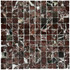 Мозаика Marble Mosaic Rosso Levanto Pol камень 30х30 см полированная чип 23х23 мм, коричневый, темно-коричневый