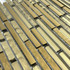 Мозаика Marble Mosaic Golden Stripes стекло 30х30 см глянцевая чип 10x98 мм, золотой-oro-gold