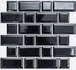 Мозаика PR 4595-44 керамика 29.1х29.4 см глянцевая чип 45х45, 45х95 мм, черный