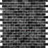 Мозаика BL8603 стекло+камень 30x30 см глянцевая чип 15x30 мм, черный