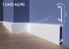Solid плинтус напольный 1 UHD 45/90 20х90х2000 под покраску ударопрочный полистирол, монтаж на клей