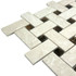 Мозаика Marble Mosaic Basket Weave Botticino Pol камень 30.5х30.5 см полированная чип 30x60+15х15 мм, бежевый, черный