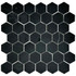 Мозаика Marble Mosaic Hexagon Nero Marquina Pol камень 30х30 см полированная чип 48х48 мм, черный
