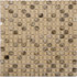 Мозаика No-22 стекло камень 30.5х30.5 см глянцевая чип 15х15 мм, бежевый, коричневый