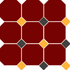 Керамогранит 4420 OCT21+14-B Brick Red Octagon 20/Ochre Yellow 21 + Black 14 Dots 30x30 Top Cer матовый напольная плитка 98798