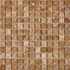 Мозаика из мрамора Light Emperador PIX222, чип 23x23 мм, сетка 305х305x6 мм глянцевая, бежевый, коричневый