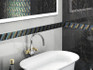 Настенная плитка 7200 Алькала Черный 20x50 Kerama Marazzi глянцевая керамическая