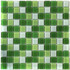 Мозаика стеклянная Aquaviva Сristall Green Light DCM173 30х30 см глянцевая чип 25х25 мм, белый, зеленый 016905