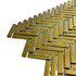 Мозаика Marble Mosaic Chevron Gold стекло 30х30 см глянцевая чип 10x40 мм, золотой-oro-gold