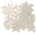 Мозаика Roma Gold Calacatta Delicato Daisy Mosaico 29x31,9 керамика глянцевая, бежевый, белый 36984