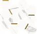 Мозаика Stellaris Statuario White Mosaico Chic керамогранит 28.3х32.8 см Italon матовая, белый, золотой-oro-gold 620110000220