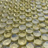 Мозаика Marble Mosaic Round Lux Gold стекло 30х30 см глянцевая чип 20x20 мм, золотой-oro-gold