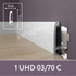Напольный плинтус Solid UHD Polymer с креплением на клей 1 UHD 03/70, белый 14х70х2400 ударопрочный полистирол под покраску
