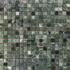Мозаика PIX 308 Spider Green, чип 15x15 мм, сетка 305х305x4 мм, полированная мрамор Pixmosaic зеленый, черный