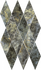 Мозаика Stellaris Madagascar Dark Mosaico Diamond керамогранит 28х48 см Italon полированная, зеленый, серый, черный 620110000210