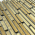 Мозаика Marble Mosaic Golden Stripes стекло 30х30 см глянцевая чип 10x98 мм, золотой-oro-gold