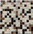 Мозаика Pixmosaic PIX 134 из стекла, чип 20x20 мм, сетка 316х316х4 мм глянцевая бежевый, коричневый, серый, черный
