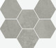 Декор Tерравива Грэй мозаика гексагон/Terraviva grey mosaico hexagon 29x29 матовый керамогранит