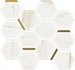 Мозаика Stellaris Carrara Ivory Mosaico Chic керамогранит 28.3х32.8 см Italon матовая, бежевый, белый, золотой-oro-gold 620110000222