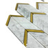 Мозаика Marble Mosaic Empress Pol камень 30.5х32.3 см полированная чип 39х103 мм, белый, золотой, серый