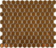 Мозаика KHG23-Gold керамика 26x30 см матовая чип 23x26 мм, золотой