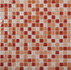 Мозаика J-353 стекло 30.5х30.5 см глянцевая чип 15х15 мм, белый, красный, оранжевый, розовый