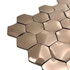 Мозаика Marble Mosaic Hexagon Web Cooper 3D нержавеющая сталь 29х30.5 см чип 48х48 мм, медь