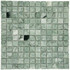 Мозаика Marble Mosaic Cloud Emerald Pol камень 30х30 см полированная чип 23х23 мм, зеленый, серый