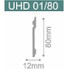 Напольный плинтус Solid UHD Polymer с креплением на клей 1 UHD 01/80, белый 12х80х2000 ударопрочный полистирол под покраску