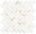 Мозаика Stellaris Carrara Ivory Mosaico Cross керамогранит 29.7х31.5 см Italon матовая, бежевый, белый 620110000213