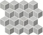 Мозаика T017/48009 Риальто 2 Мозаичный глянцевый керамика 37.5х45 см Kerama Marazzi, серый