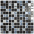 Мозаика Vidrepur Astra Black Mix (на сетке) стекло 31.7х31.7 см глянцевая, рельефная чип 25х25 мм, белый, серый, черный УТ-00000460