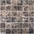 Мозаика из мрамора Dark Emperador PIX303, 30.5х30.5 см матовая чип 48x48 мм, коричневый