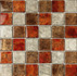 Мозаика S-805 стекло 30.5х30.5 см глянцевая чип 48х48 мм, белый, красный, оранжевый