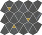 Мозаика Метрополис Империал Вертекс керамогранит 25.8х30 см матовая, черный 600110000945