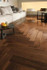 Инженерная доска НM flooring Английская ёлка Орех Американский селект Herringbone лак
