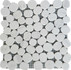 Мозаика PIX 310 Volakas White, чип произвольный, матовая мрамор 30х30 см Pixmosaic белый, серый