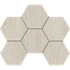 Мозаика KW00 Hexagon 25x28,5 cтруктурированная керамогранит Estima Kraft Wood, белый 70431