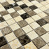 Мозаика Marble Mosaic Mix stone 1 Pol камень 30х30 см полированная чип 23х23 мм, бежевый, коричневый, черный