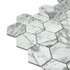 Мозаика Marble Mosaic Hexagon Carrara Bianco Pol камень 30х30 см полированная чип 48х48 мм, серый, белый